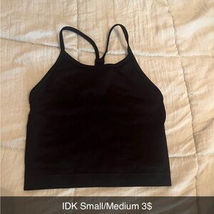 Black Strappy Crop Top